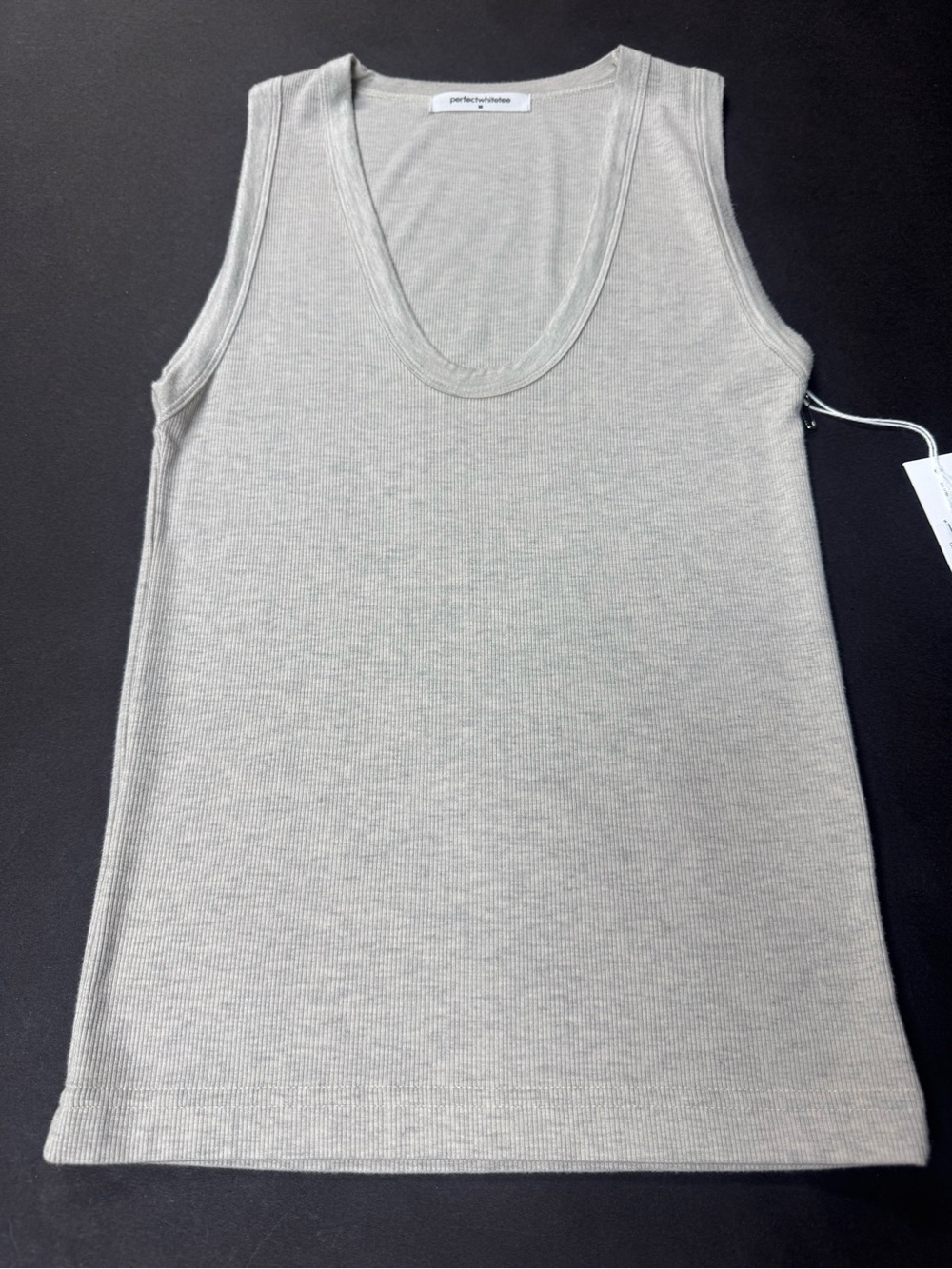 perfectwhitetee Jordan Women's Light Gray Ribbed Tank Top